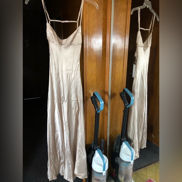 ZARA SATIN EFFECT CUT OUT DRESS - Picture 6 of 16